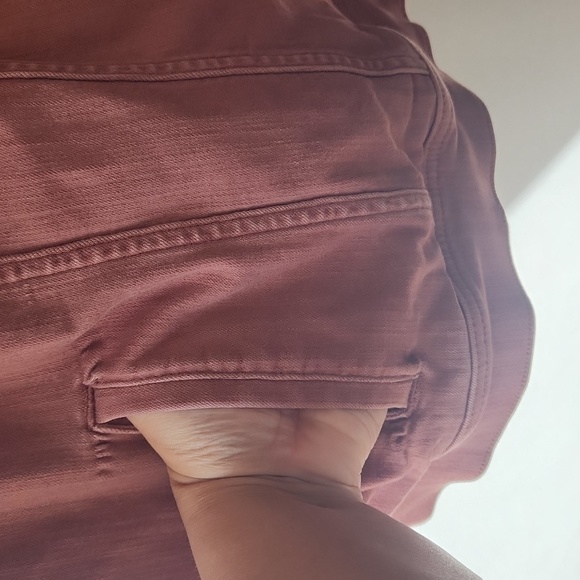 EVRI Denim Jacket With Pockets Mauve Dusty Rose, Size 4x - Picture 7 of 9